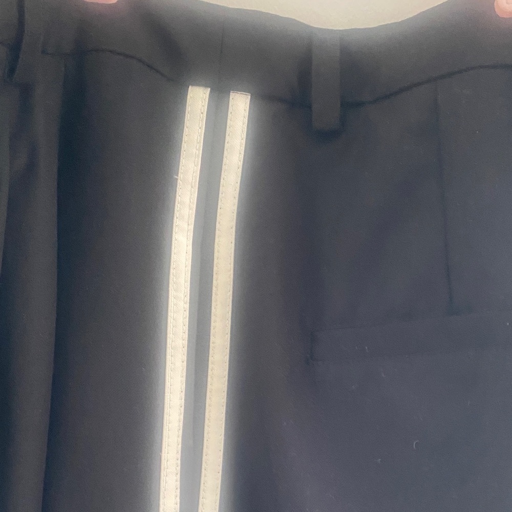 Black Track Pants with White Side Stripes - Picture 12 of 12